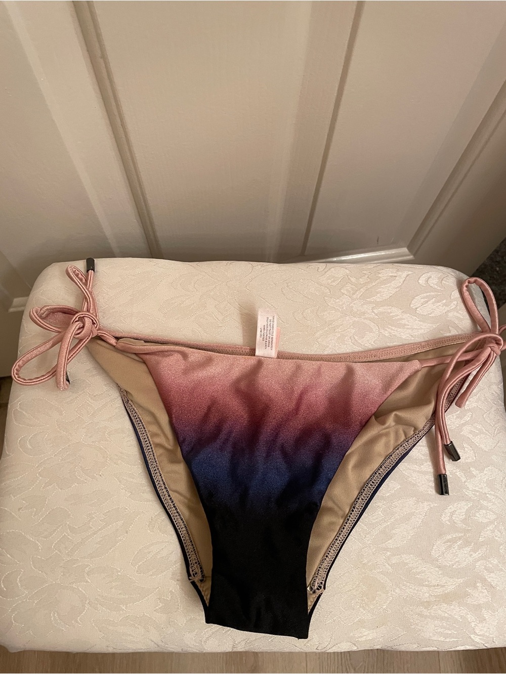 VS Women's Ombre Tie-Side Bikini Bottom - Pink to Blue